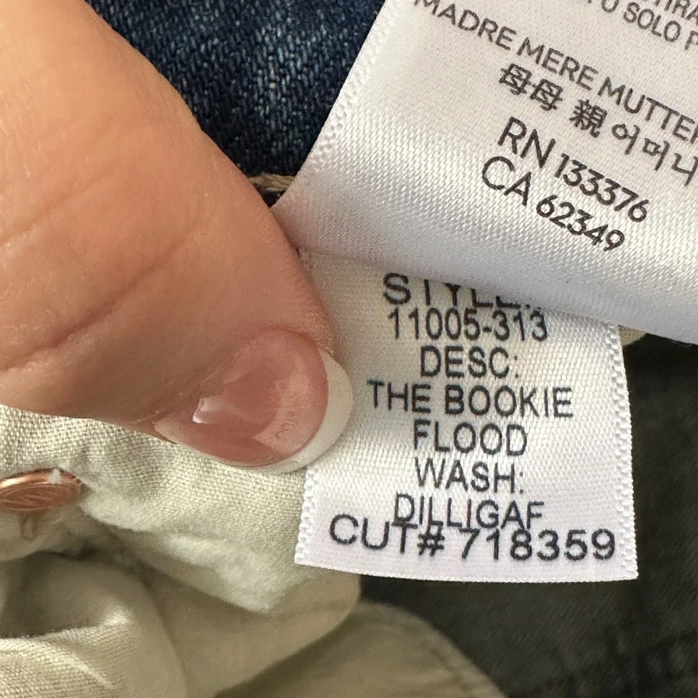 Mother Superior The Bookie Flood DILLIGAF Denim Size 28 Distressed Bootcut Mid - Picture 9 of 11